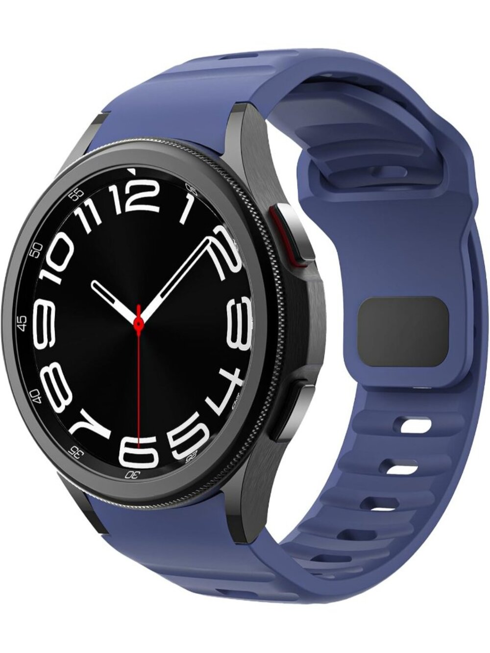 Men Midnight Blue Analog Sport Silicone Replacement Samsung Galaxy Classic Watch